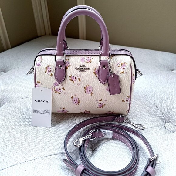 Coach Mini Rowan Crossbody Bag With Floral Print CAL69 - Picture 14 of 15